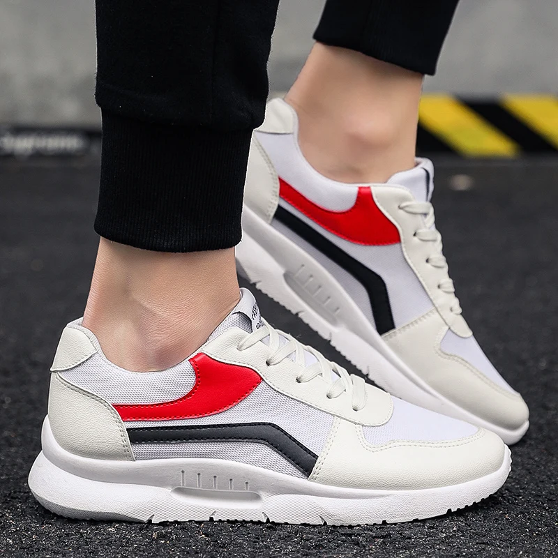 Men's Vulcanize Shoes 2020 New Lace Up Trainers Man Flat Heels Running Adult Mesh Breathable Casual Sneakers Sports | Обувь