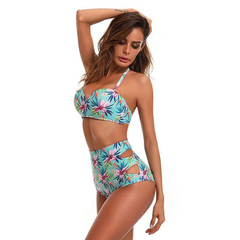 2018 Новый женский купальник бандажный комплект бикини с бюстгальтером пуш-ап