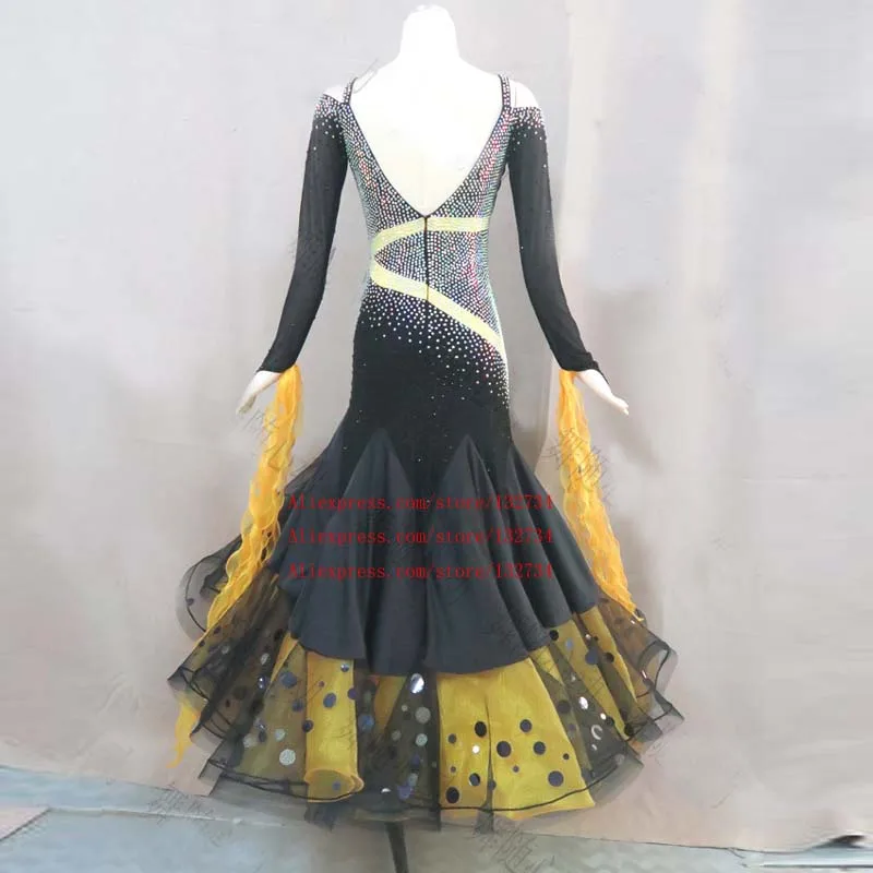 

Long sleeve Women Modern Waltz Tango Smooth Ballroom Dance Dress Standard Ballroom Dress Long sleeve ballroom dance clothing