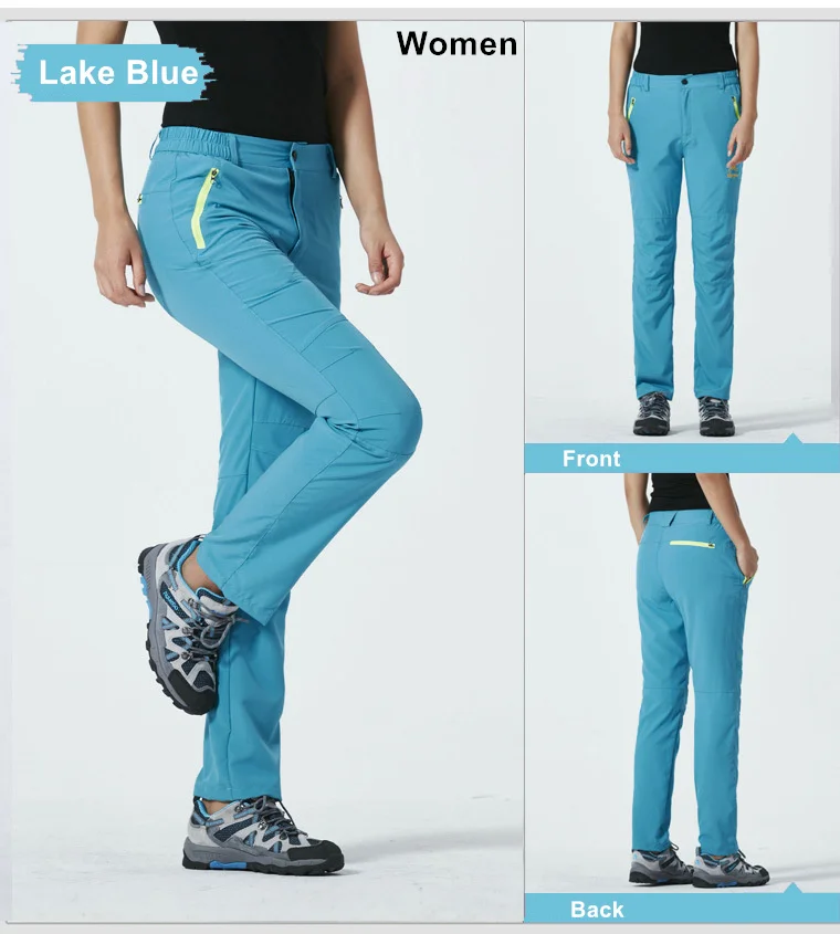 Women Blue MCGOS Lovers быстросохнущие водонепроницаемые походные уличные брюки эластичные дышащие с защитой от УФ-лучей брюки для альпинизма и рыбалки для мужчин и женщин - Цвет: Women Blue