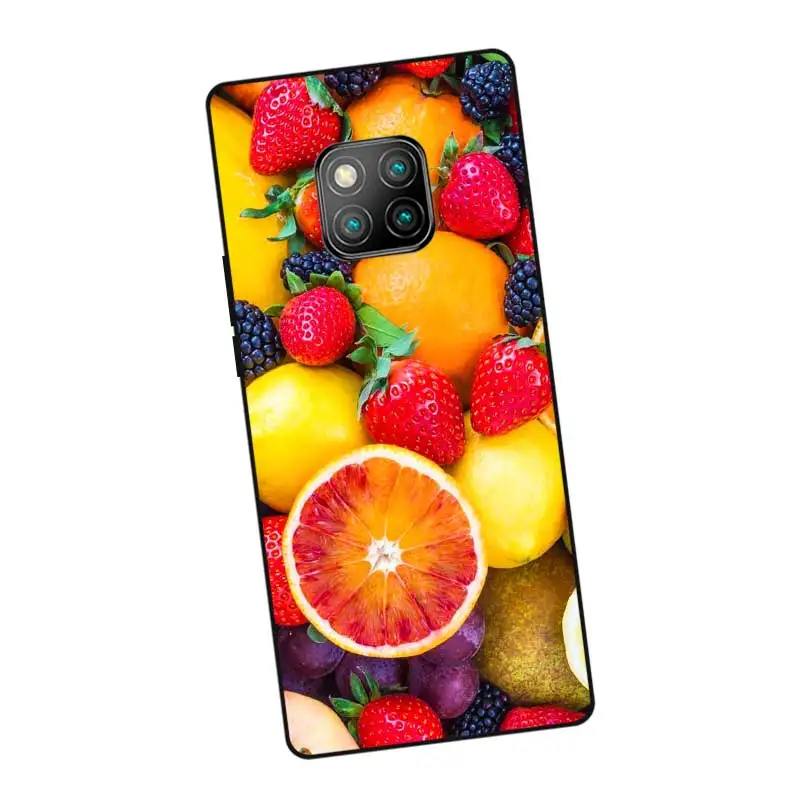 N264 Beautiful Flowers Black Silicone Case Cover For Huawei Mate 8 9 10 20 30 Lite Pro |
