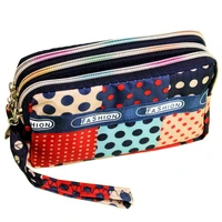 large capacity women purses coin purse zipper wallets wristlet handbags canvas fabric lady leys money changes bags
