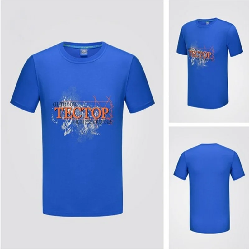 Новинка 2016 г. Лето Для мужчин спортивная быстросохнущая дышащий хлопок футболки