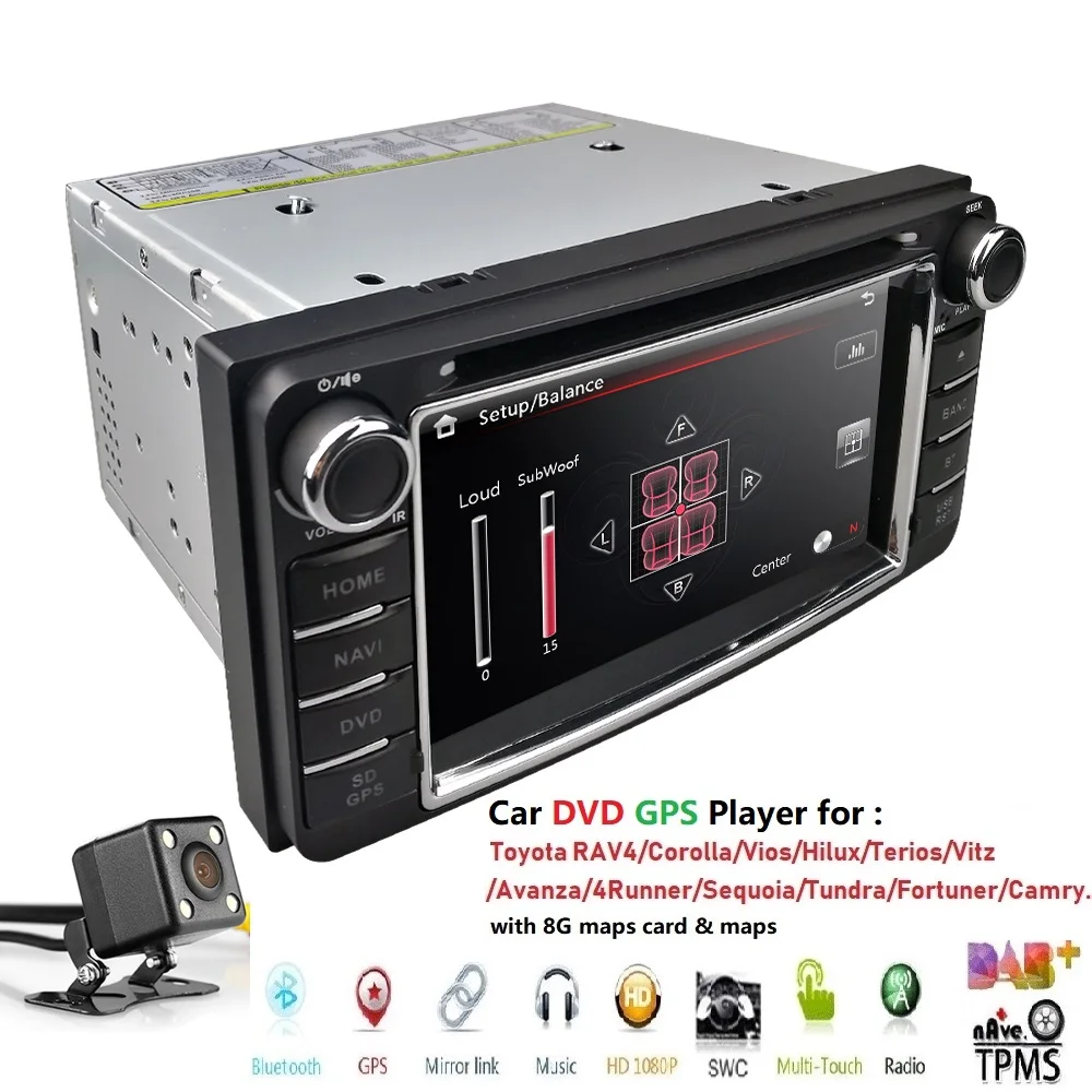 2Din Dash dvd плеер с GPS и RADIO BT Автомагнитолы центры обратным Камера для Toyota Daihatsu RAV4 Corolla