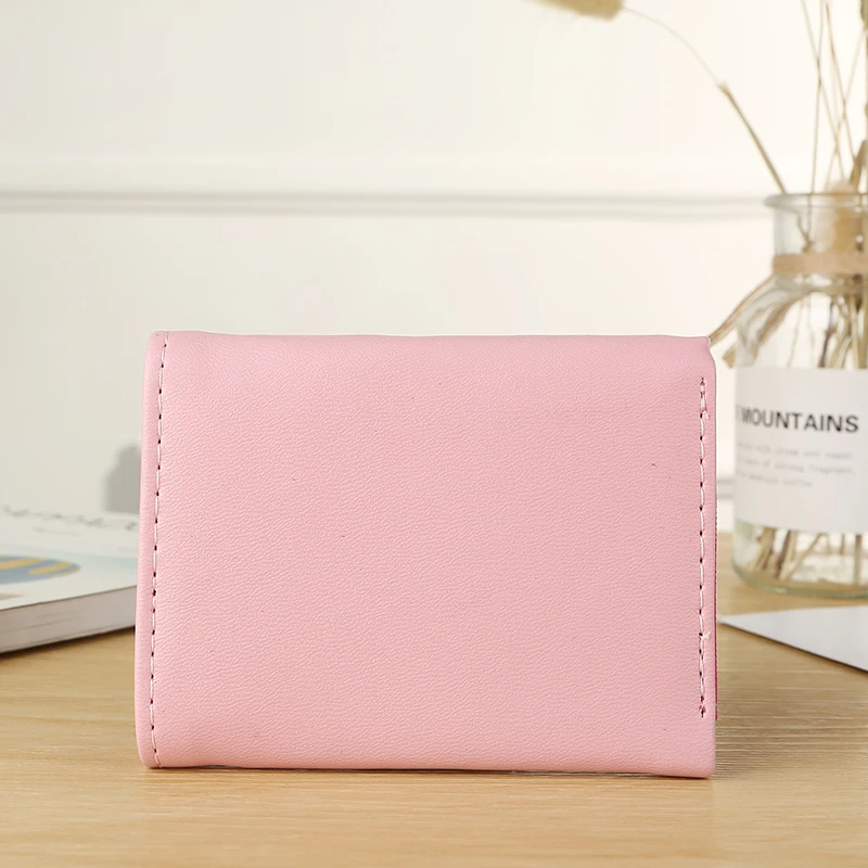 

BOTUSI Carton Cactus Short Women Wallets Mini Money Purses Fold PU Leather Bags Female Coin Purse Card Holder Small Clutch