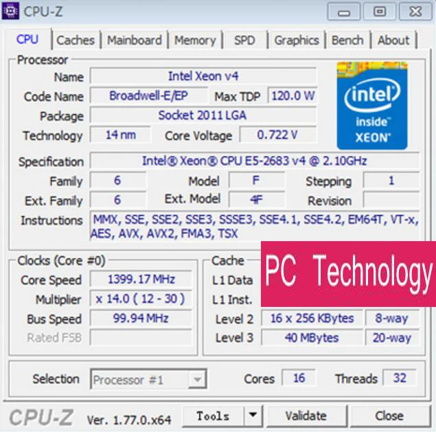 Оригинальный процессор Intel Xeon oem E5-2683V4 2 10 ГГц 16-Cores 40 Мб E5 2683 V4 LGA2011-3 120 Вт E5-2683