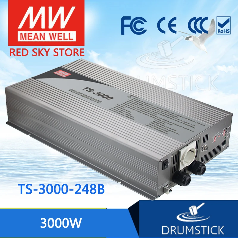 MEAN WELL TS-3000-248B Европейский стандарт 230 В meanwell TS-3000 3000 Вт настоящий синусоидальный DC-AC инвертор