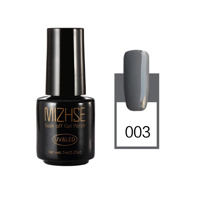 003 MIZHSE, серый Гель-лак, 7 мл, замачивается, грунтовка для ногтей, УФ-цветной гель, Unghie Cabine, УФ-гель для ногтей, светодиодный Lakier Hybrydowy, дешевый лак для ногтей - Цвет: 003