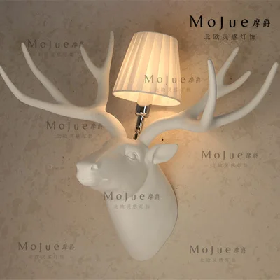 Mount MG retro deer wall lamp American pastoral work lights aisle Resin Light Hotel KTV D | Освещение