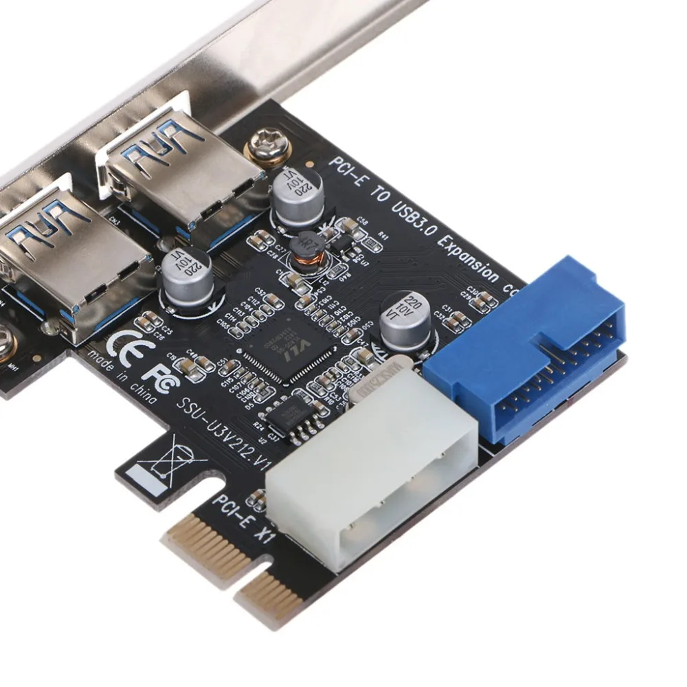 PCI Express USB 3,0 2 порта передняя панель с адаптером карты управления 4-Pin& 20 Pin Feb6