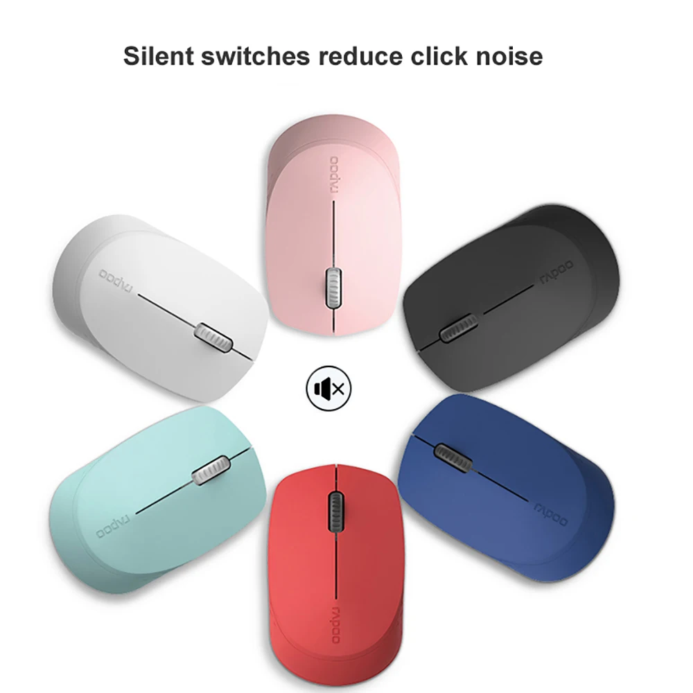 Оригинальная Бесшумная Беспроводная оптическая мышь Rapoo M100, Bluetooth 3,0/4,0 RF 2,4G, бесшумная мини-мышь для Macbook, ПК, ноутбука