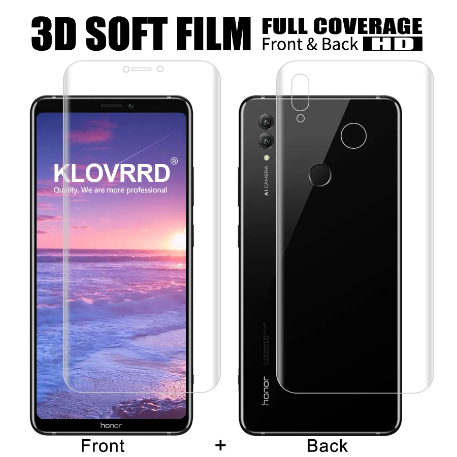 Передняя + задняя мягкая пленка протектор для huawei Honor Note10 экран полное покрытие