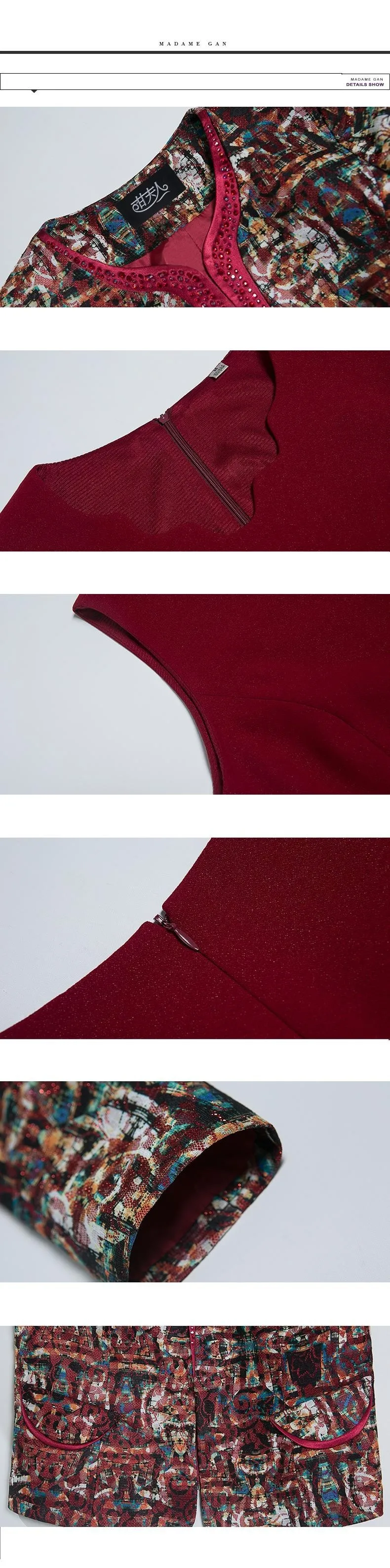Женские офисные платья размера плюс 4XL, костюмы, зима, Женский брендовый блейзер с принтом, с сексуальным красным и синим платьем, комплекты из 2 предметов LY743