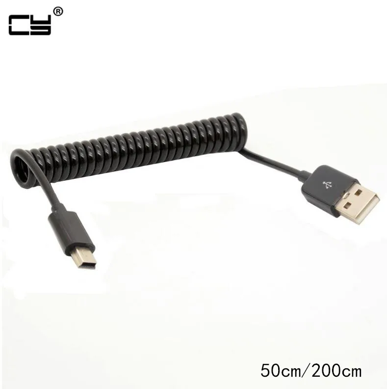 

Кабель USB 250 (штекер)/Mini USB (штекер), 2,5 см, 2,0 м, спиральный, с 5 контактами, для синхронизации данных и зарядки