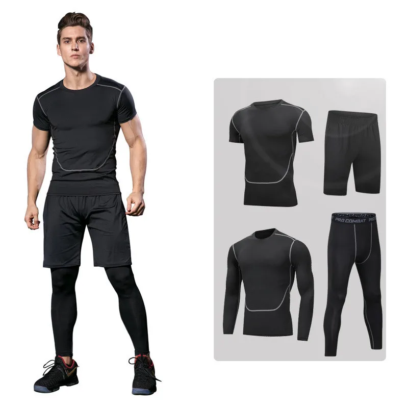 Men's Gym Tights Sports Compression Sportswear Suits training Clothes Suits workout jogging Sports clothing Tracksuit Dry Fit