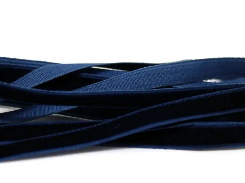 Navy Color 1/4&quot 6mm 20yds/roll velvet ribbon No elastic Single face nylon Sewing webbing | Дом и сад