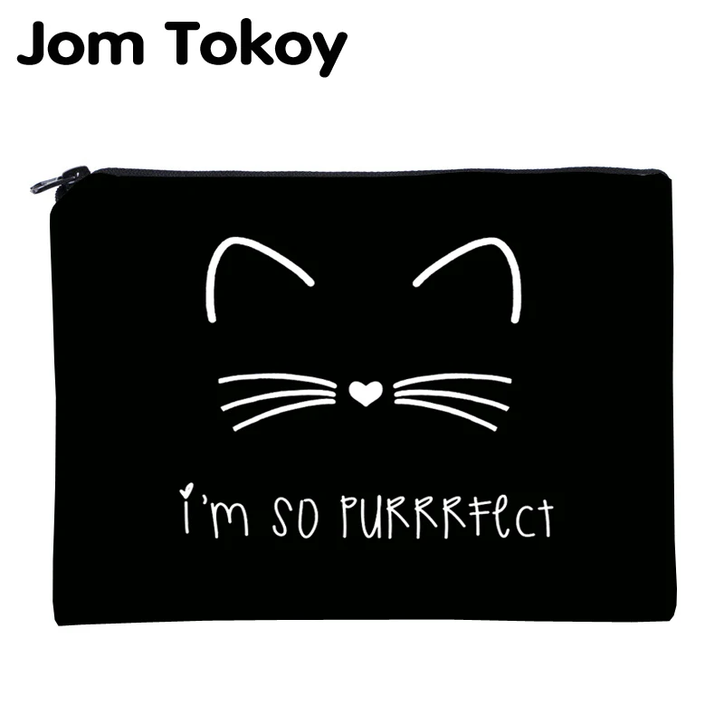 Jom Tokoy 3D печать милый кот Несессер для путешествий Органайзер Косметика женская