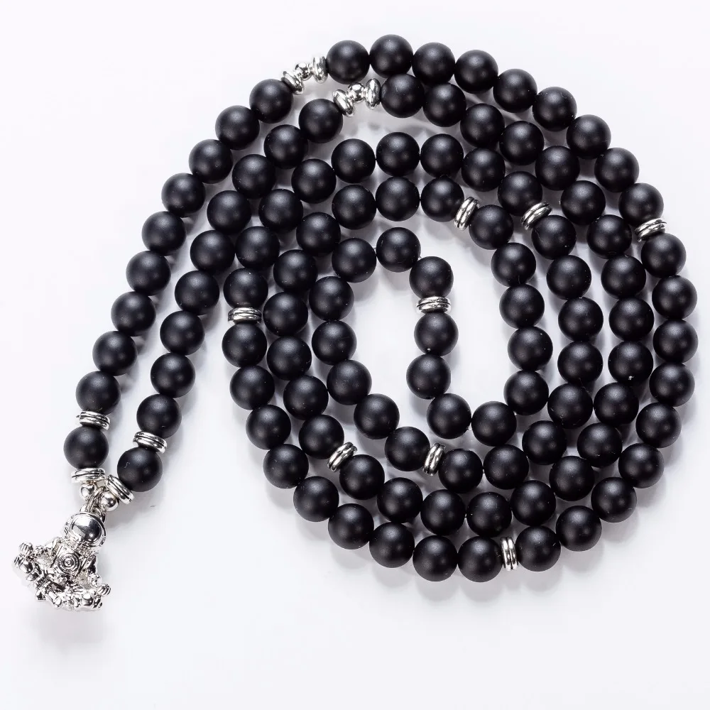 Genuine Matte Onyx Stones Meditated Astronaut Multi Wrap Spaceman Mala Chakra Bracelets | Украшения и аксессуары