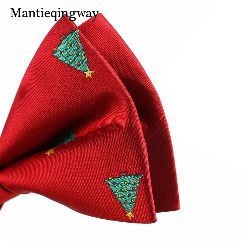 Мужские галстуки-бабочки Mantieqingway рождественские из полиэстера с узором снежинки
