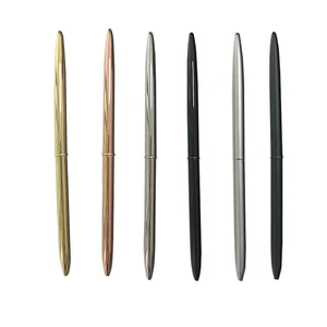 1 шт. Творческий Высокое качество стройные Нержавеющаясталь стержень металлическая шариковая ручка, ручка для студентов, подарочные канцелярские офисные и школьные принадлежности