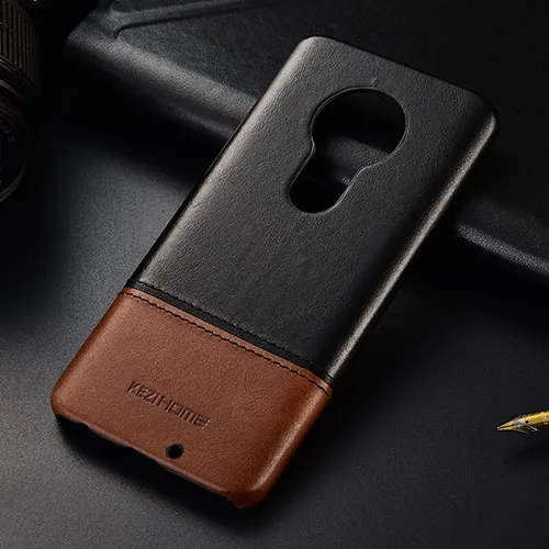 black Чехол для Motorola Moto G7/G7 Plus KEZiHOME роскошный хит цвета натуральная кожа жесткая задняя крышка для G7 Play/G7 power чехол для телефона s - Цвет: black