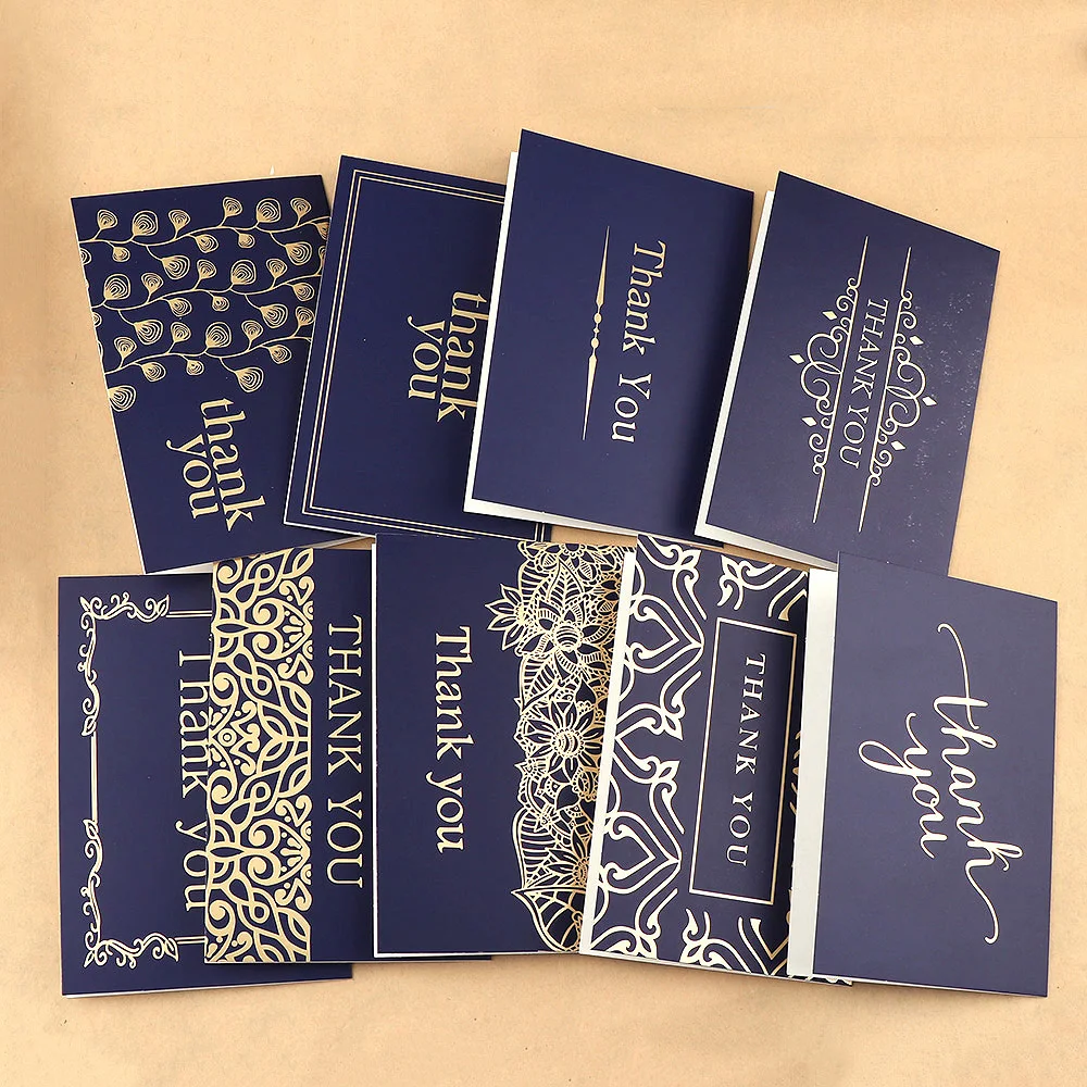 Случайный 9 шт. сапфир горячего тиснения спасибо Символьные карточки Приглашения