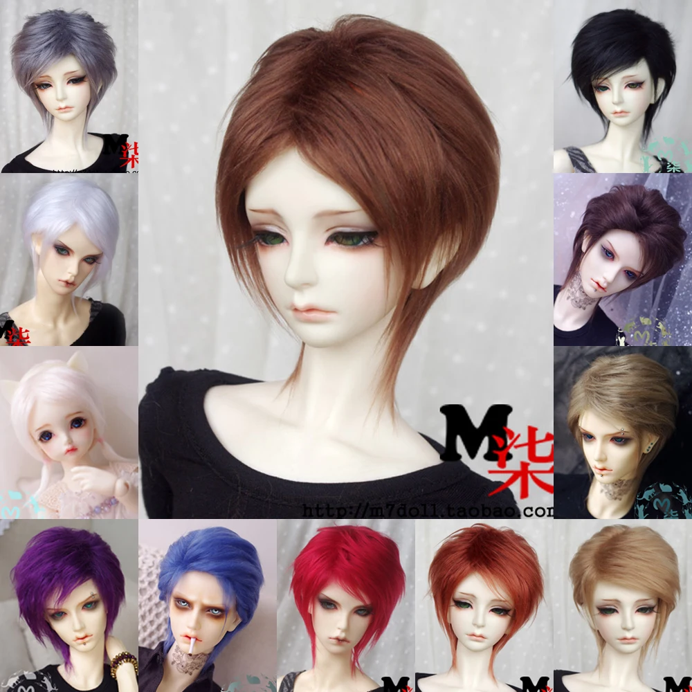 Bjd кукла парик 1/12 1/8 1/6 1/4 1/3 мех, цвет черный