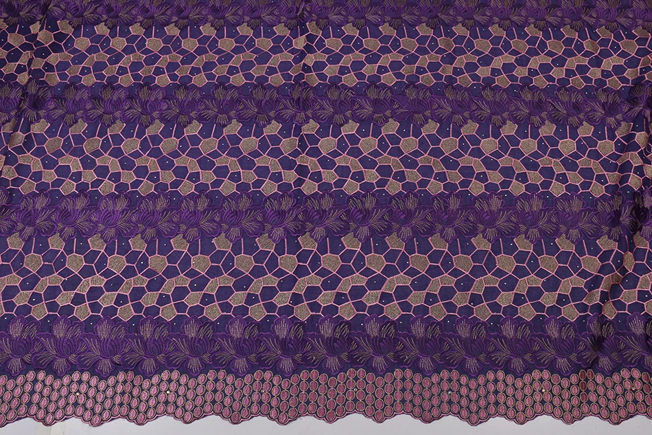 Nigerian Cotton Lace Fabric High Quality Swiss Lace In Switzerland African Fabric Lace With Stones Lace Material XY2688B-1