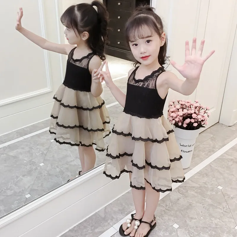 Children's small and medium-sized girls new dress children's wear princess dresses wash evening party clothing casual | Детская