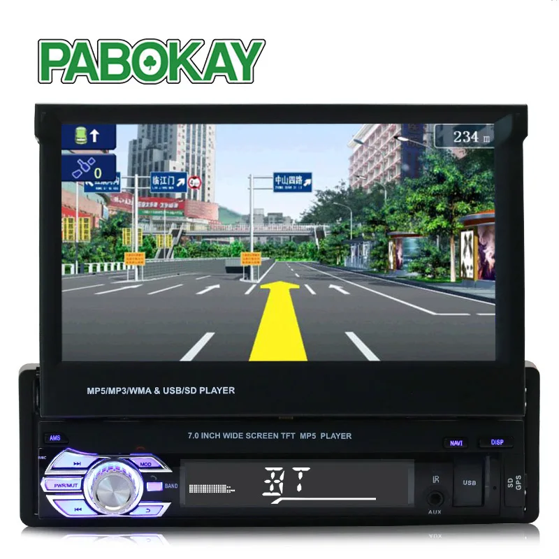 

1 din 7 inch Bluetooth touch screen Car Radio MP4 MP5 video Stereo FM USB TF Aux Input GPS