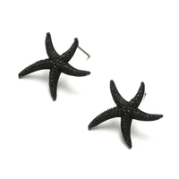 temperament fashion starfish zircon earring korean version of sterling silver pin jewelry anti allergy girl earring gift