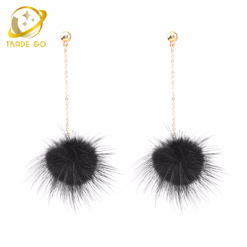 Длинные серьги с помпоном для волос модные ювелирные изделия корейские женщин |