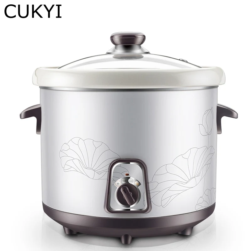 CUKYI 3.0L многофункциональная электрическая плита, 215 Вт, мультиварка, s тушеная еда, керамическая подкладка, для приготовления каши, для здоровья, мультиварка
