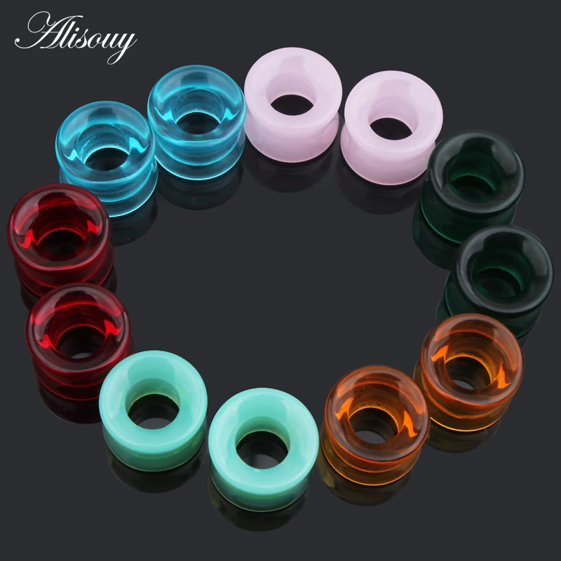 Каменные Туннели для ушей 2 шт. смешанные стили полые двойные расклешенные Для