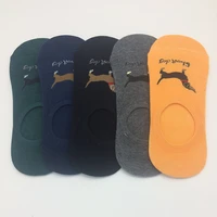 5 pairslot korean new cute women unisex dachshund low cut socks funny female pet dog animals non slip invisible sock men socks