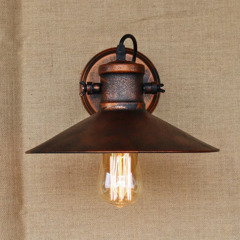 Винтажный настенный светильник Reto с античной ржавчиной и вращающейся головкой