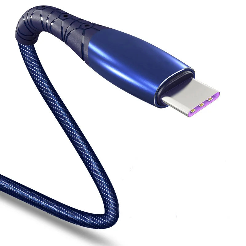 5A супер зарядный usb-кабель type C кабель джинсовый Плетеный Supercharge type C кабель для huawei P20 P30 Lite Pro V20 mate 20