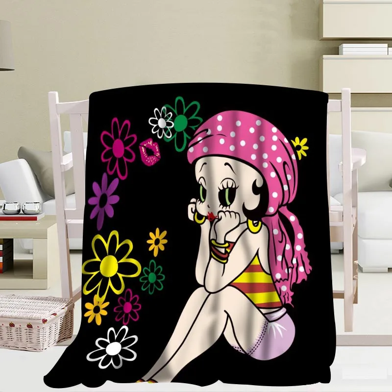 P+ Betty Boop одеяло мягкое DIY диван-кровать пледы одеяло детское взрослое теплое пользовательское одеяло размер 56x80Inch50X60Inch40X50Inch - Цвет: 21