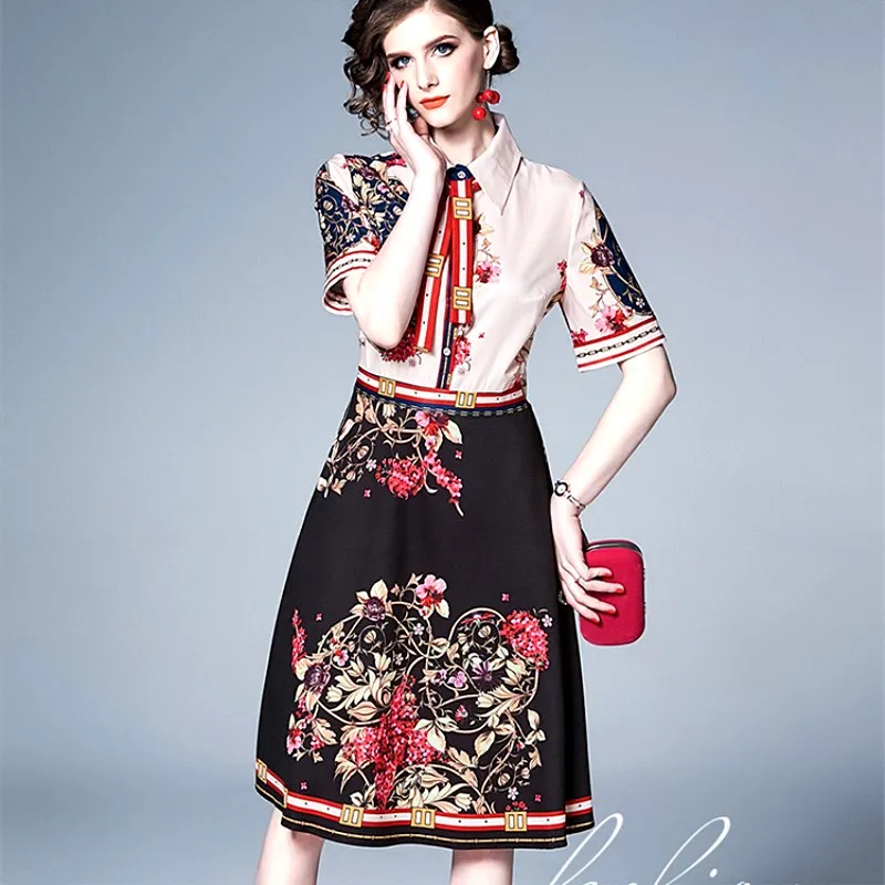 Подиумные женские платья для вечеринок винтажное летнее платье с цветочным