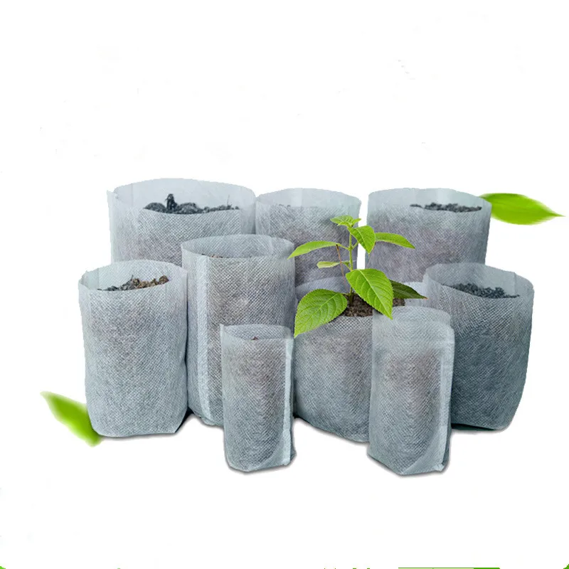 9CMX11CM 100 шт новые нетканые тканевые сумки для питомника горшки для выращивания рассады сумки ткани садовые мешки для питомника принадлежности - Цвет: 9CMX11CM