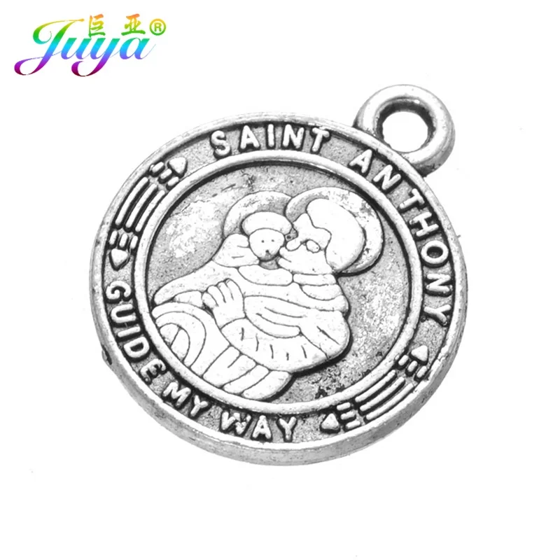 15pcs antique silver 15 шт./партия,, винтажные ювелирные изделия, антикварные серебряные подвески в стиле Святого Антония, подвески для мам, ручное производство ювелирных изделий - Окраска металла: 15pcs antique silver