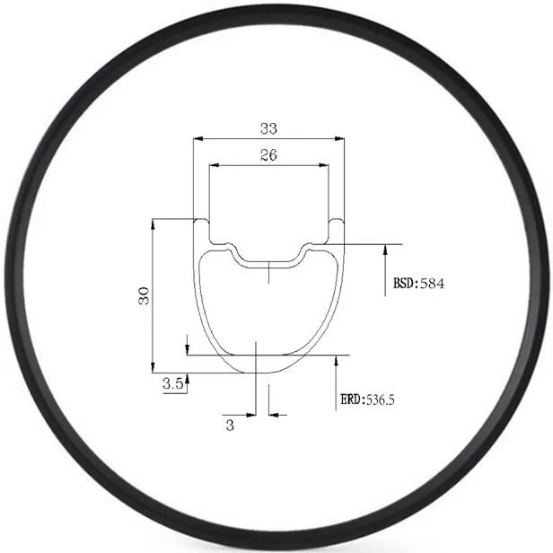 [SOBE27ER33] XC/AM 650B Асимметричный 33 мм ширина углеродного волокна 2" колесный диск клинчерной покрышки для горного велосипеда бескамерный совместимый