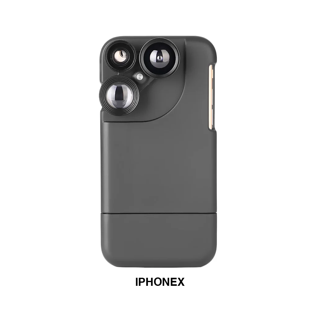 ET 4 в 1 чехол для объектива телефона для iPhone X 7 8 6 Plus многофункциональный поворотный чехол для объектива камеры телефона с широкоугольным макрообъективом рыбий глаз - Цвет: for iPhone X