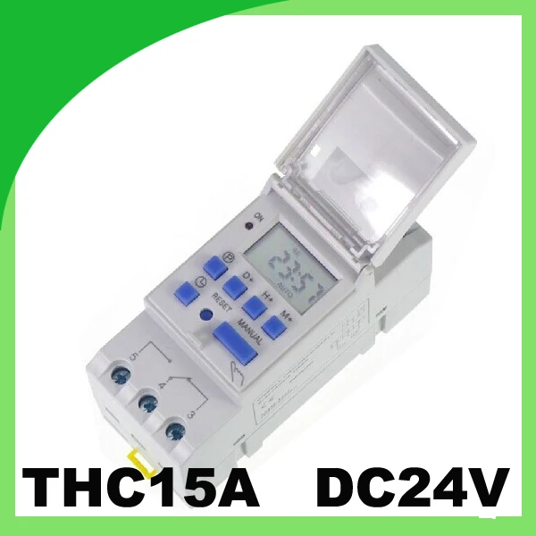 

THC15A timer relay 24VDC 16A LCD Din rail Programmable digital timer switch