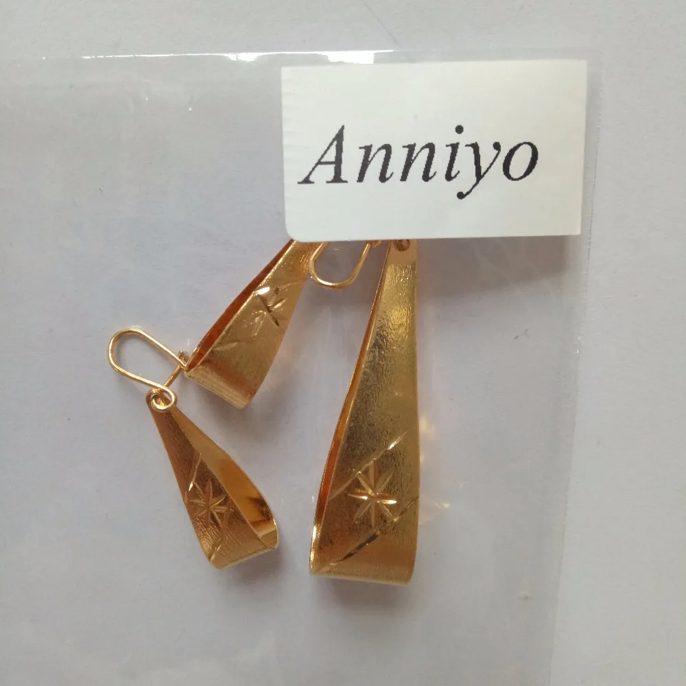 Anniyo Модные Ювелирные наборы для женщин золотой цвет кулон и ожерелье серьги