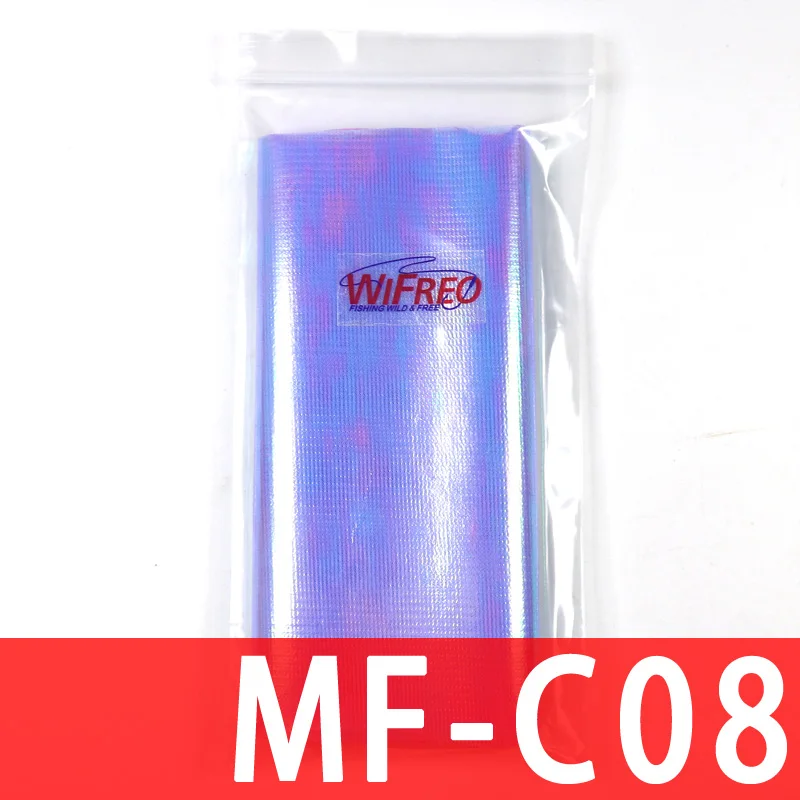 Wifreo 15 см X 110 СМ Металлическая голографическая вспышка пленка Сетка Задняя прочная Сабики рыбья кожа Assit крюк крыло материал креветка летит назад - Цвет: 1BAG MFC08