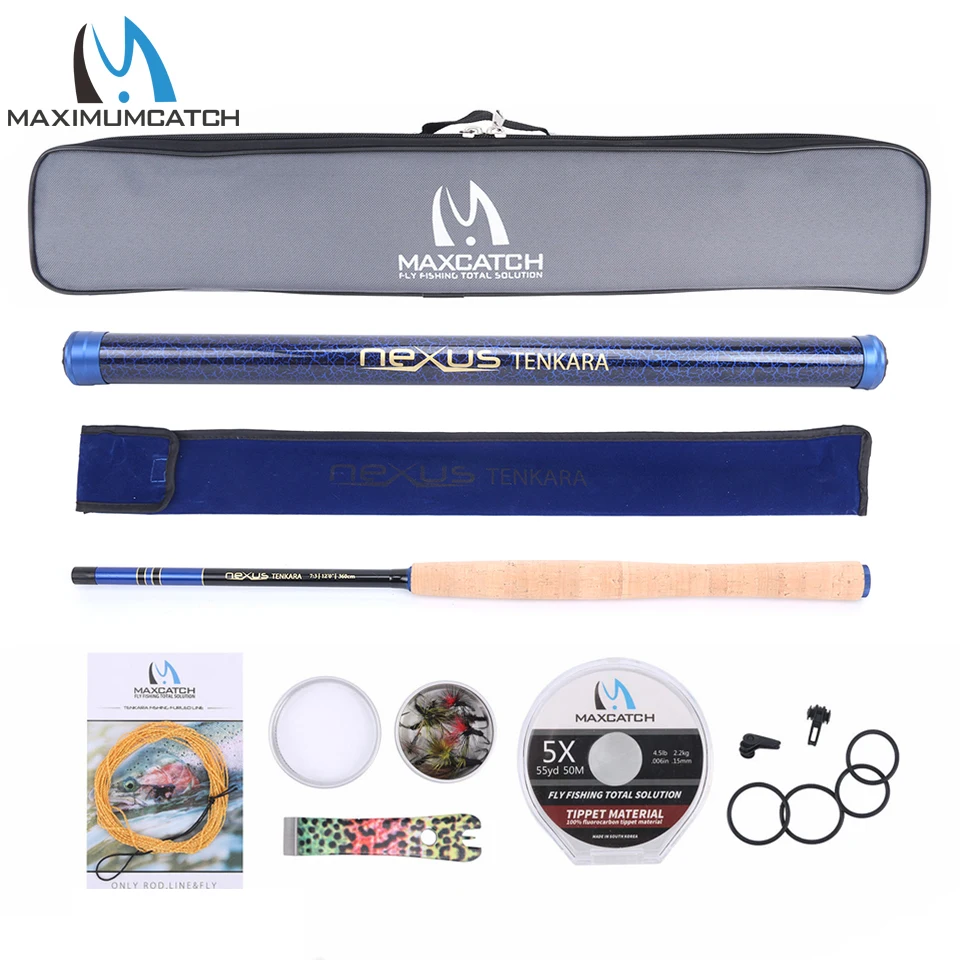 Maximumcatch 11FT/12FT/13FT Тенкара летать стержня Set Fly line & палантин и щипцы мух готовы рыбы