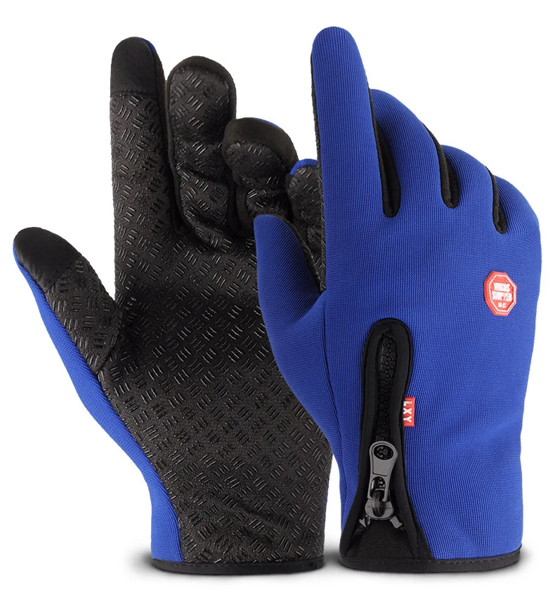

Gloves Anti Slip Windproof Thermal Warm Touchscreen Glove Breathable Winter Men Women Black Zipper Gloves