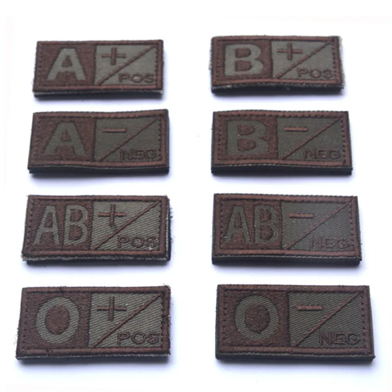 3D вышивка нашивка типа крови глава A + B AB O передняя звезда отрицательный ног
