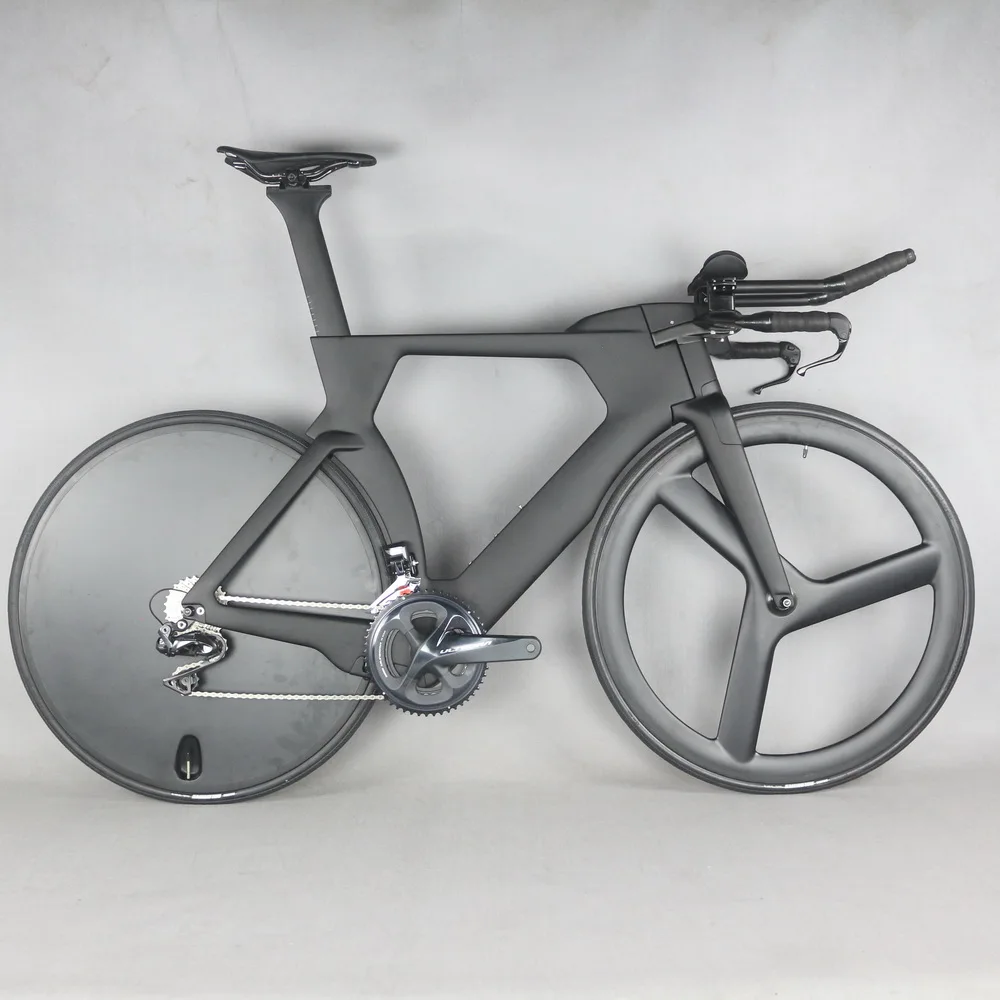 Полный велосипед TT bike TT01 Trial Time Triathlon углеродное волокно черная краска интегрированный TT руль с R8060 Di2 groupset